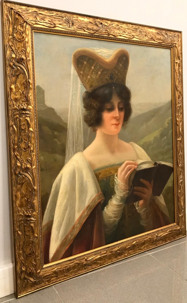 “Jeune Demoiselle Lisant”, Alexandre Dubiez (1873-1921), escuela de Lyon, finales del siglo XIX