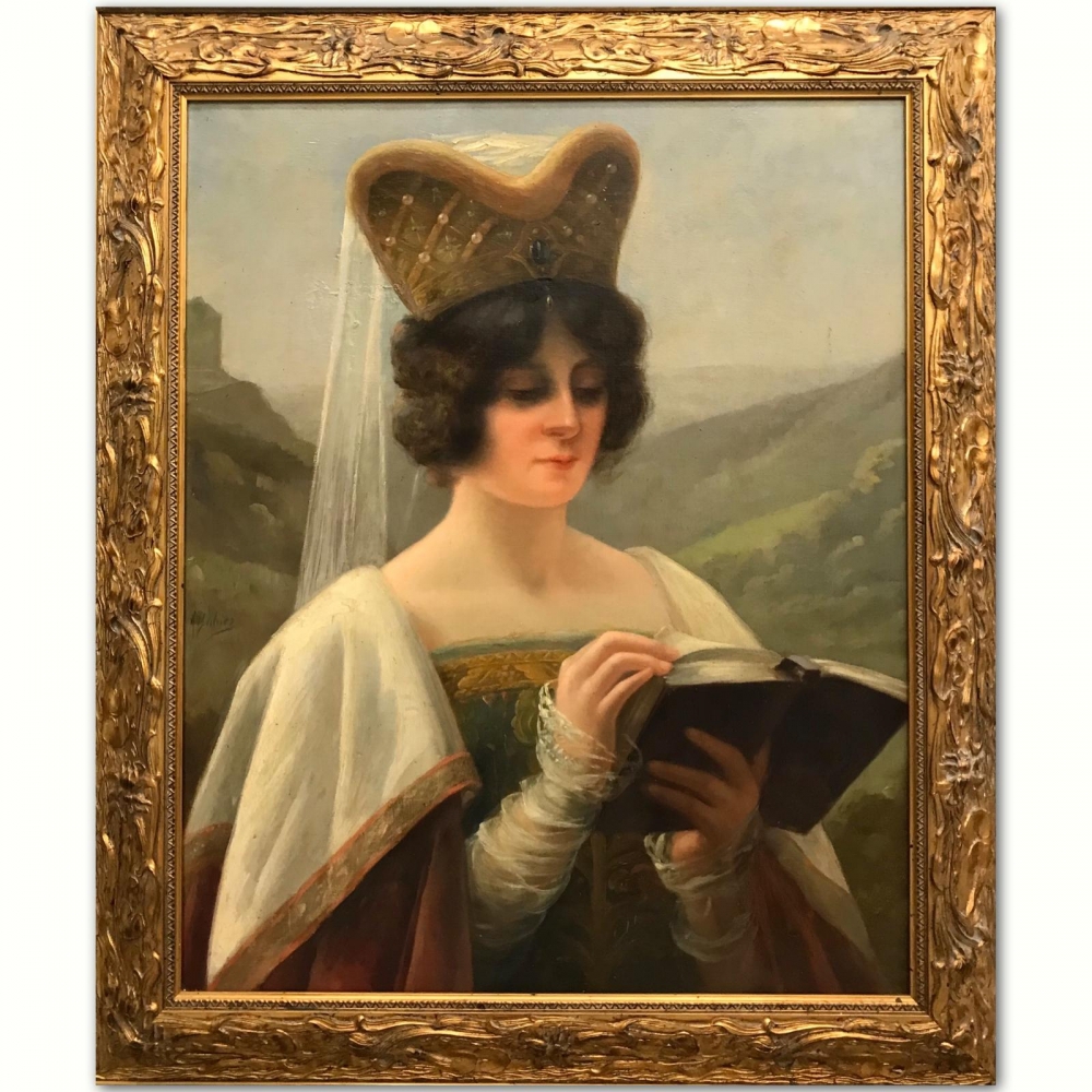 “Jeune Demoiselle Lisant”, Alexandre Dubiez (1873-1921), escuela de Lyon, finales del siglo XIX