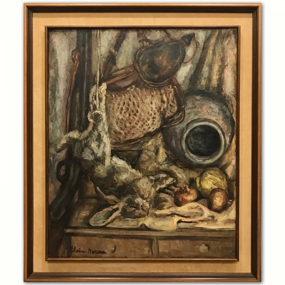 “Bodegón de Caza”, óleo sobre lienzo, Glòria Morera Font (1938), años 70 del siglo XX