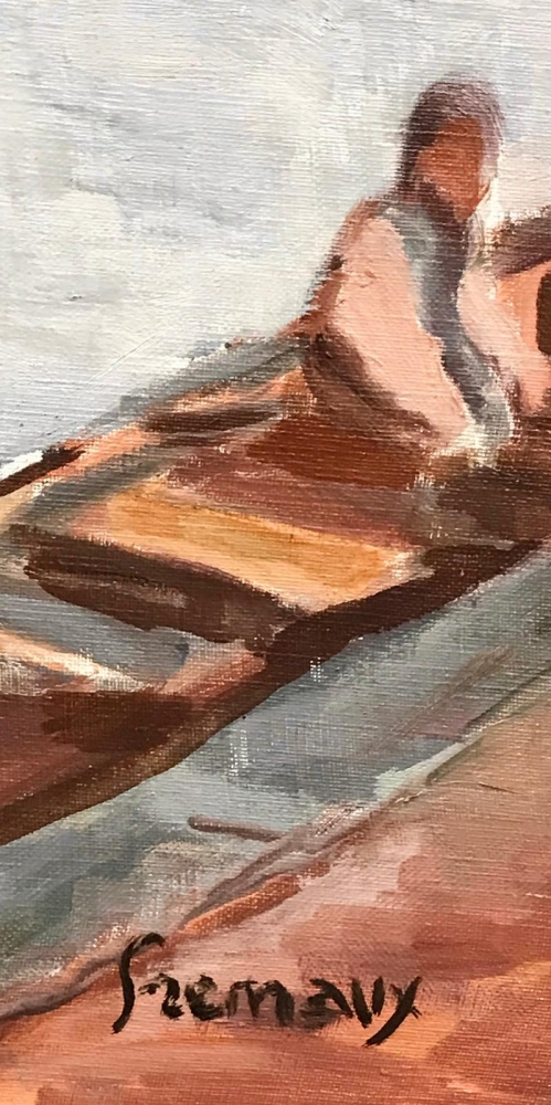 ”Scène Portuaire au Clocher Gothique”, Fremaux, años 60-70 del siglo XX