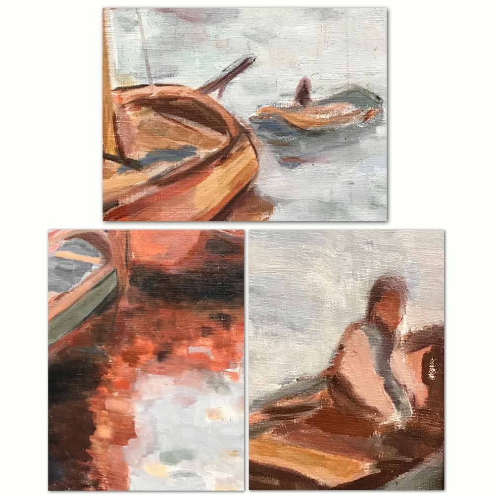 ”Scène Portuaire au Clocher Gothique”, Fremaux, años 60-70 del siglo XX