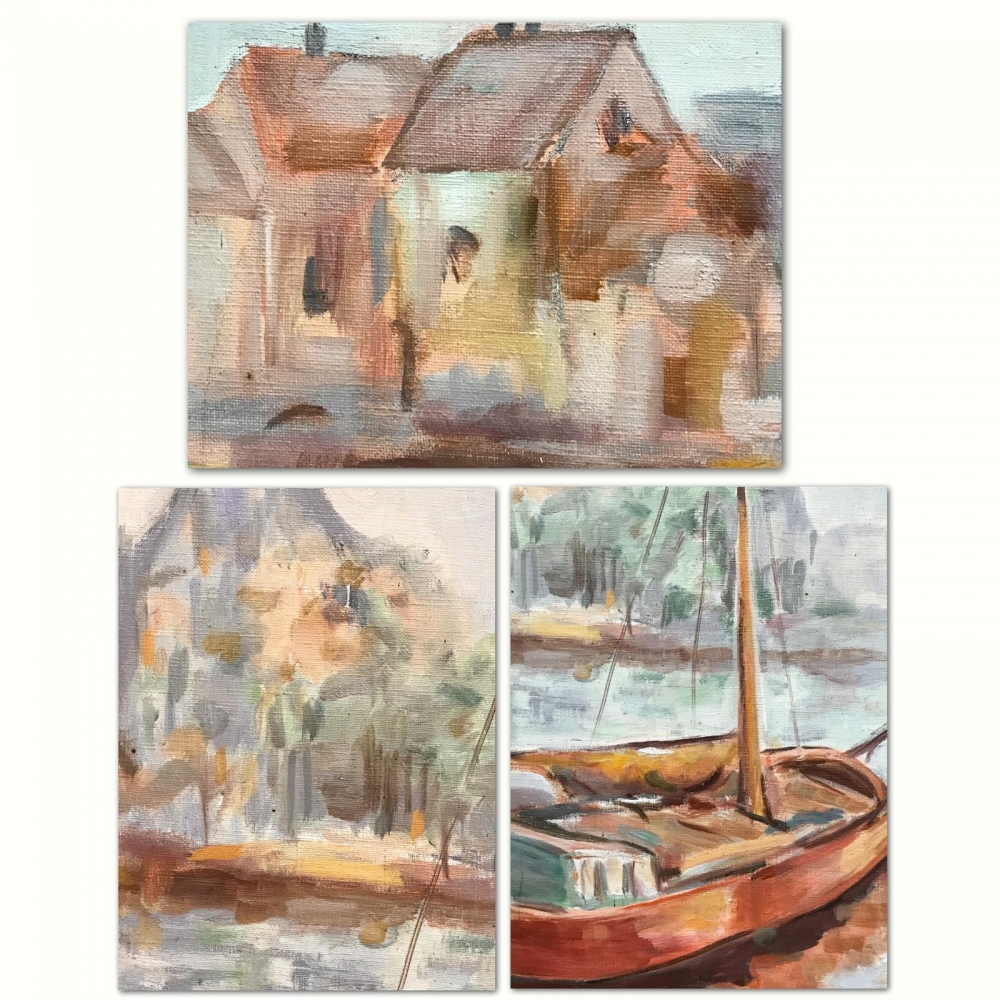 ”Scène Portuaire au Clocher Gothique”, Fremaux, años 60-70 del siglo XX