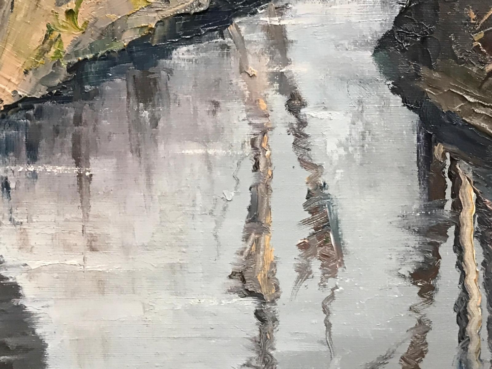 ”Paisaje Otoñal Lacustre”, Adolfo Francés Asencio (1912-2003), años 80 del siglo XX 