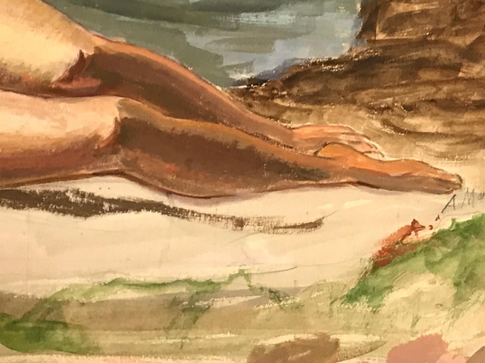 ”Femme Nue au Bord d'un Lac”, Amédée Muselier (1877-1949), 1930