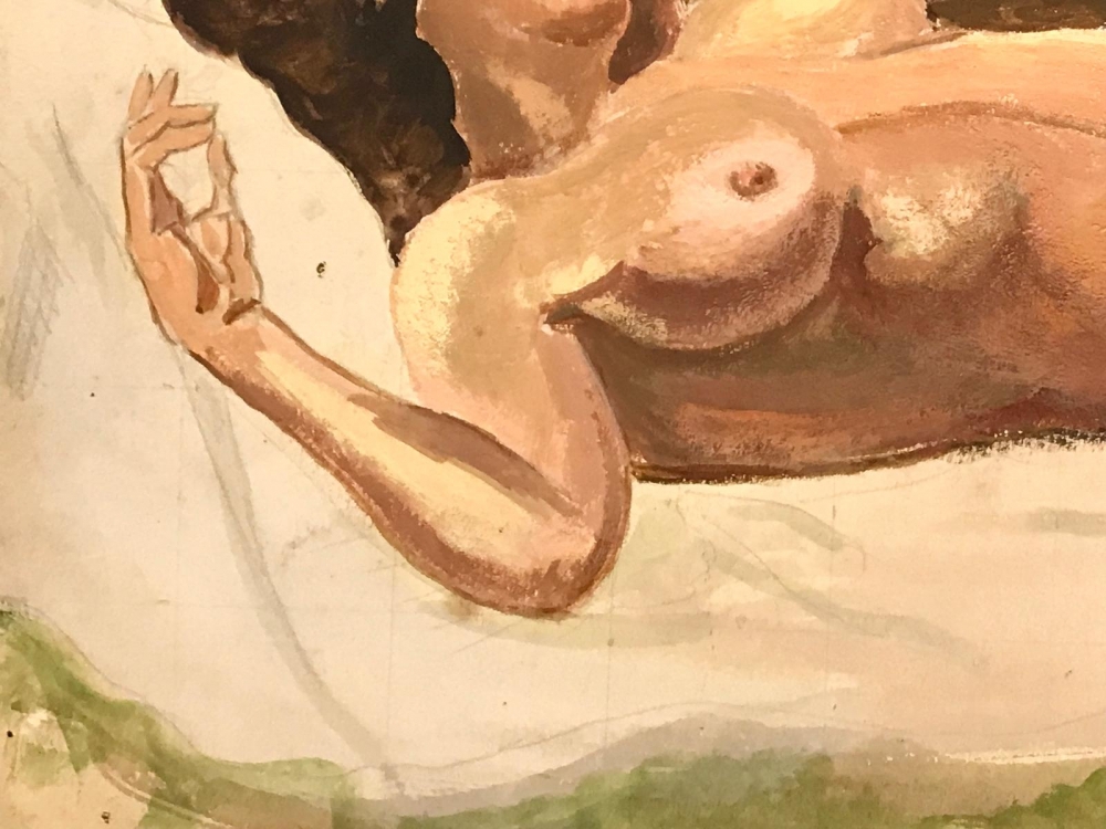 ”Femme Nue au Bord d'un Lac”, Amédée Muselier (1877-1949), 1930