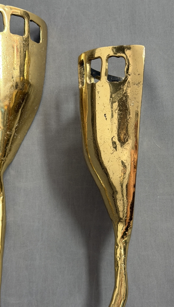 David Marshall 3 apliques brutalista, vintage, bronce, 1980s