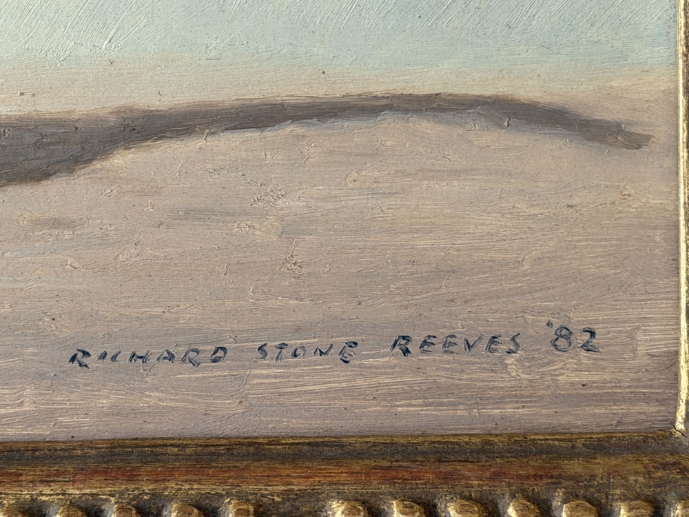 Richard Stone Reeves, óleo sobre tabla, 1982, Blue Wind, american horse