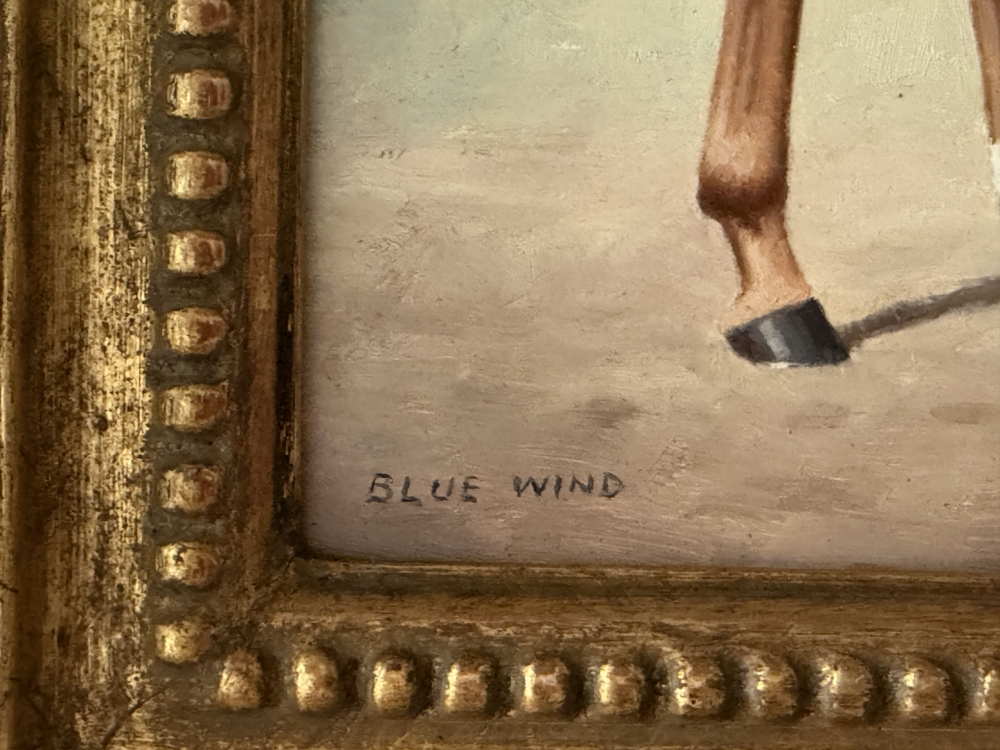 Richard Stone Reeves, óleo sobre tabla, 1982, Blue Wind, american horse