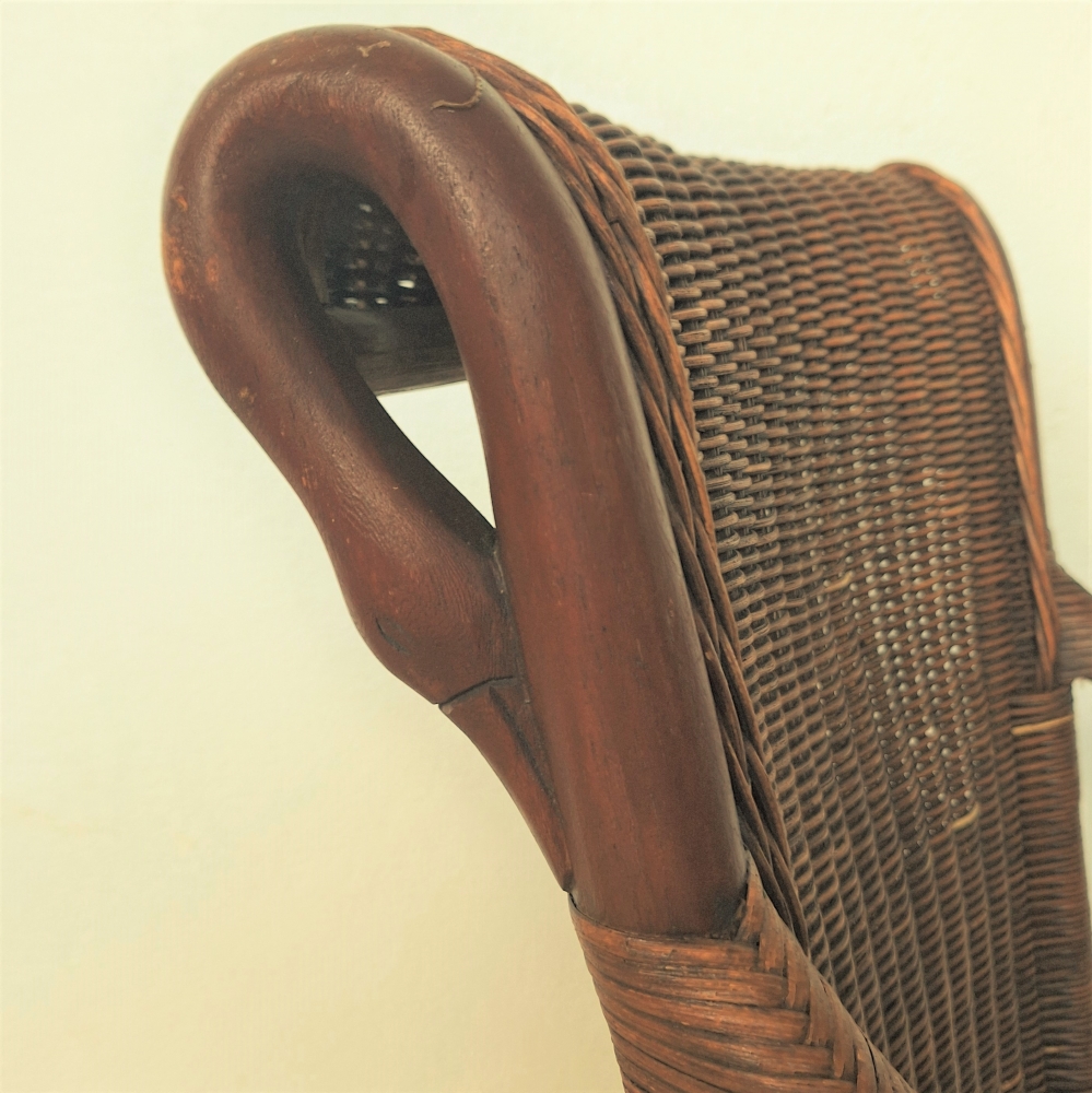 Silla art nouveau de ratán y bambú, 1900 - 1920