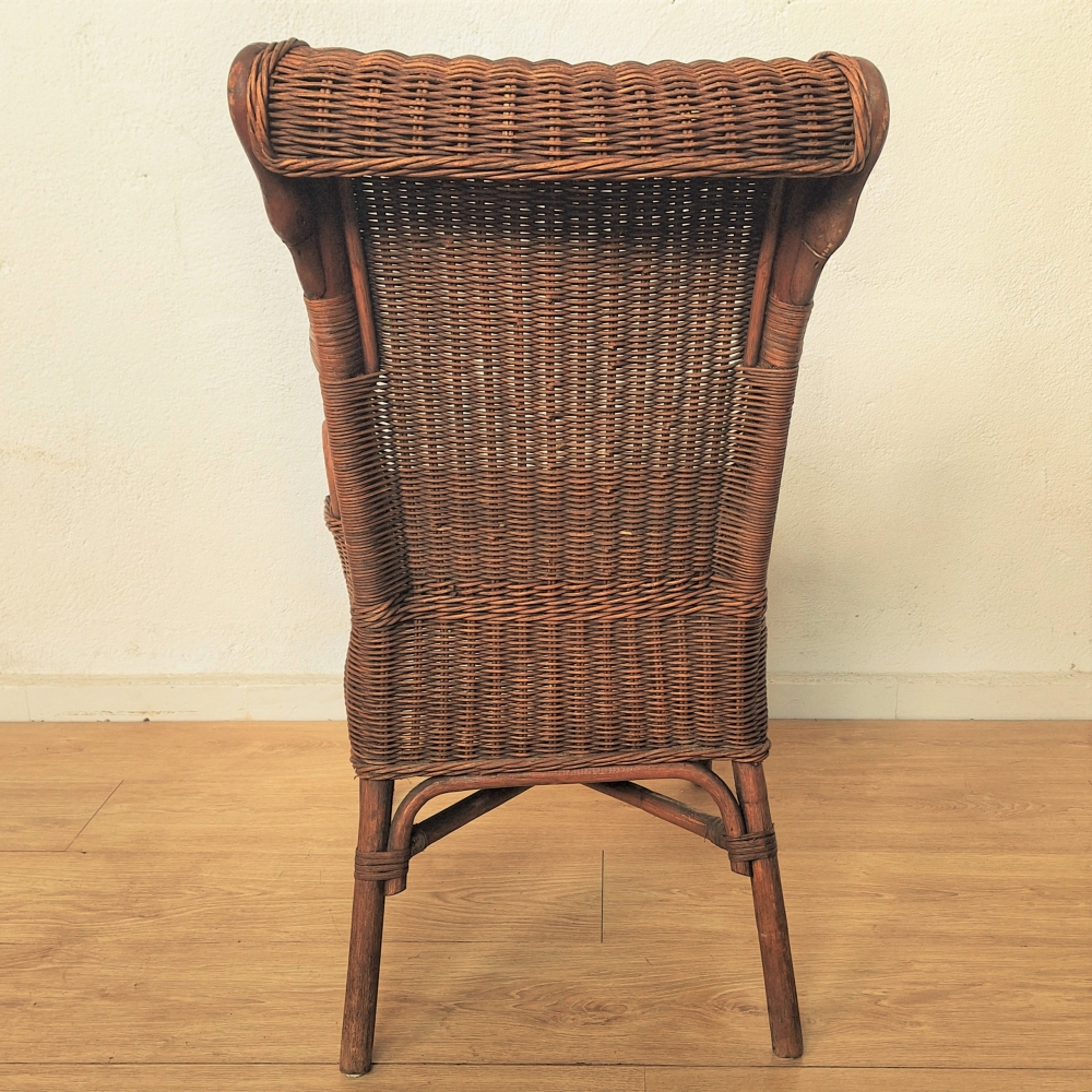 Silla art nouveau de ratán y bambú, 1900 - 1920