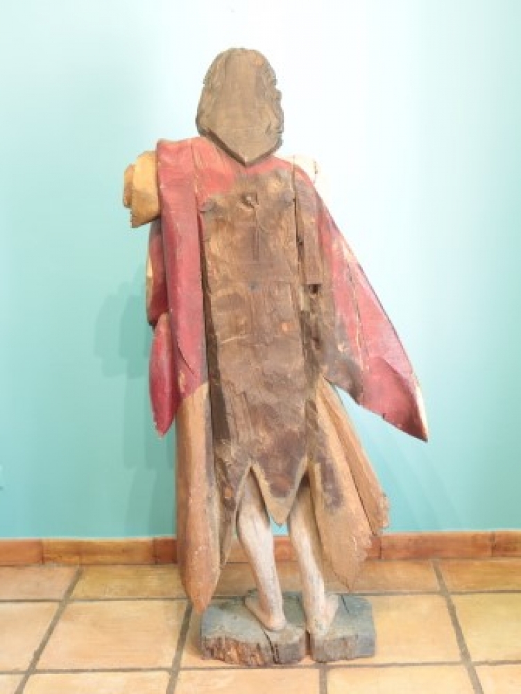 San Juan Bautista monumental, escuela gallega, siglo XVIII, madera policromada y dorada