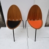 Juego de 6 sillas «A6», Joseph-André Motte para Steiner, madera y cuero, 2000’s, Francia