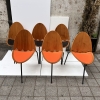 Juego de 6 sillas «A6», Joseph-André Motte para Steiner, madera y cuero, 2000’s, Francia