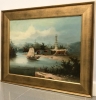 “Paisaje Lacustre con Juncos y Pagoda”, escuela china, primera mitad del siglo XX