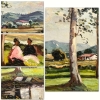 ”Paisaje Campestre con Personajes junto al Río”, Herminia Reverter Santasusagna (1945), 1972