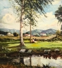 ”Paisaje Campestre con Personajes junto al Río”, Herminia Reverter Santasusagna (1945), 1972