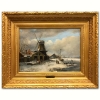 ‘’Paysage d’Hiver aux Patineurs‘’, Charles Henri Joseph Leickert (1818-1909), óleo sobre roble, siglo XIX