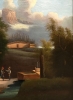 ”Paisaje Alpino con Personajes y Fuente”, escuela franco-suiza, finales del siglo XVIII