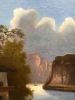 ”Paisaje Alpino con Molino de Agua y Personajes”, escuela franco-suiza, finales del siglo XVIII