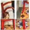 “Muñeca Descansando en Silla Roja”, T.González, años 50-60 del siglo XX 