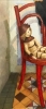 “Muñeca Descansando en Silla Roja”, T.González, años 50-60 del siglo XX 