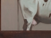 Pintura figurativa de óleo, escena con vaca, de Daniel Sueiras Fanjul