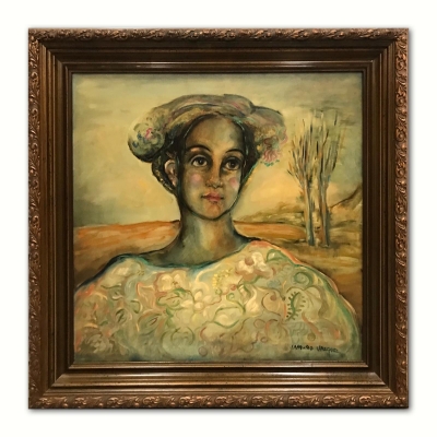 ”Retrato de Joven en Paisaje Yermo”, Ana Lamuño Vázquez (1949), años 80-90 del s. XX