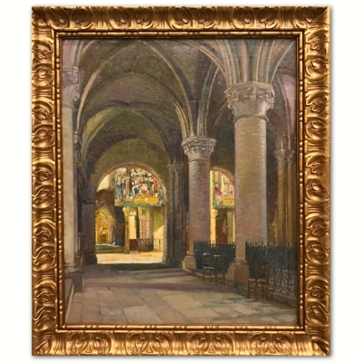 “Intérieur de la Cathédrale Notre Dame de Reims”, Pierre Gaston Rigaud (1874-1939),1910