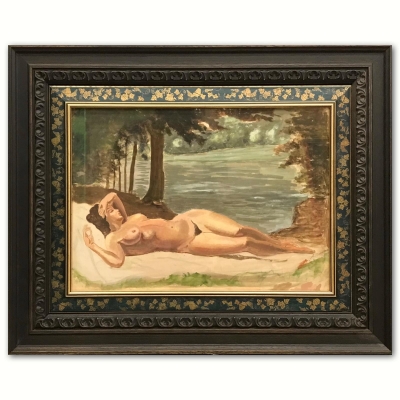 ”Femme Nue au Bord d'un Lac”, Amédée Muselier (1877-1949), 1930