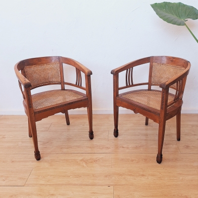 Dos sillas de ratán de estilo art nouveau, 1900 - 1920