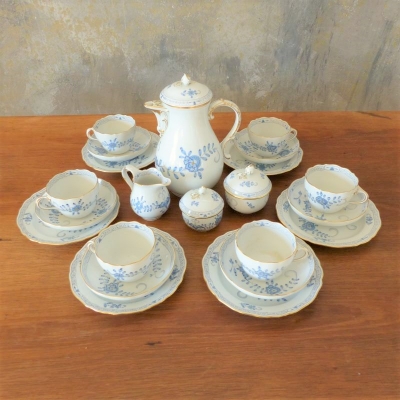 Juego de café de porcelana de Meissen para seis personas, 1940 - 1950