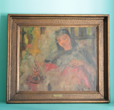 La Fumée (El Humo), Pierre Daguet (1903–1980), óleo sobre lienzo, firmado