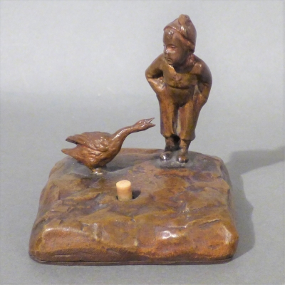 Timbre de mesa de bronce de Viena, Austria, Wiener Bronze, art nouveau, 1900 - 1920