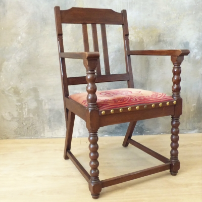Sílla art nouveau de madera con tapizado original, 1900 - 1920