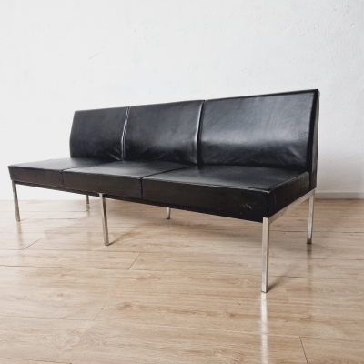 Sofá de tres plazas de cuero de Thonet, 1960 - 1965