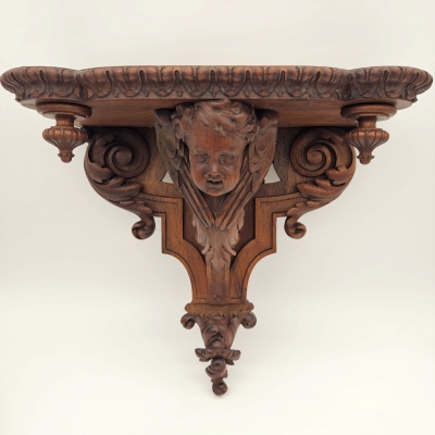 Consola de madera con cabeza de ángel, 1850 - 1880