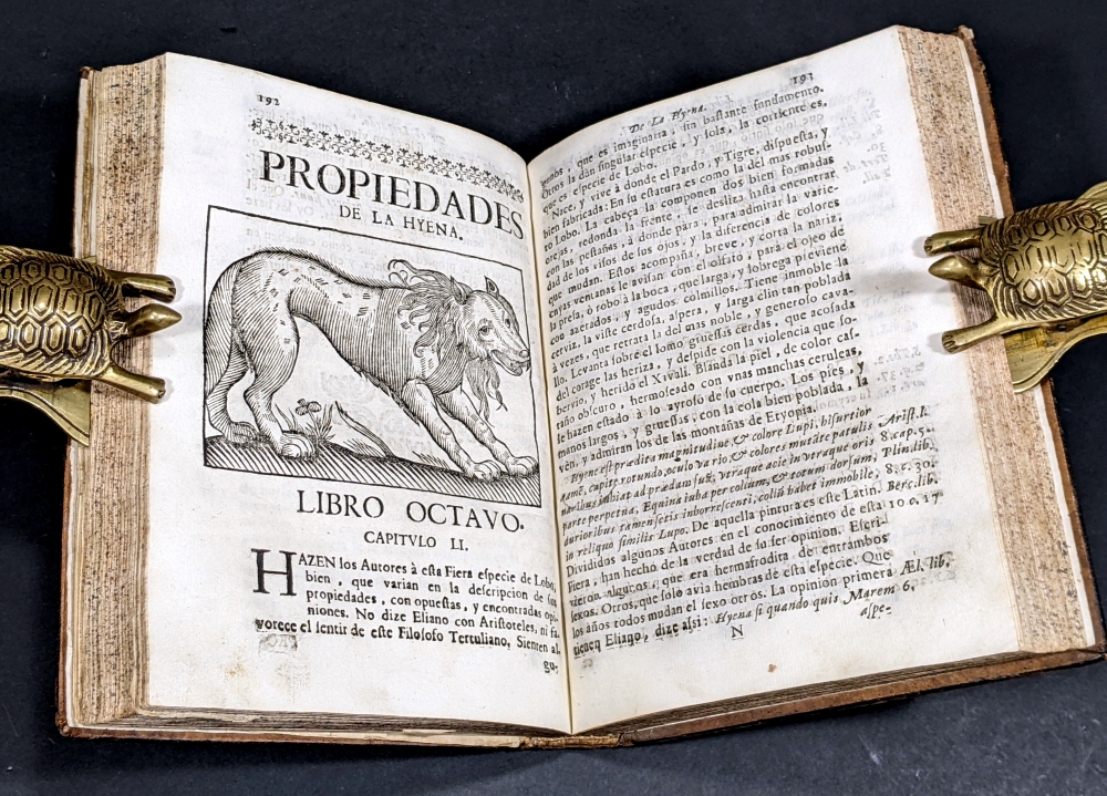 Año 1696 Unicornio. Libro de emblemas castellano. Andrés Ferrer de Valdecerebro, \"Govierno general, moral y politico, hallado en las fieras y animales sylvestres\", 1696