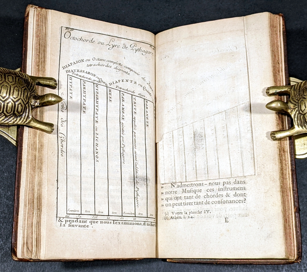 Año 1725 Diálogo sobre la música de los Antiguos, primera edición. Rarísima. Châteauneuf