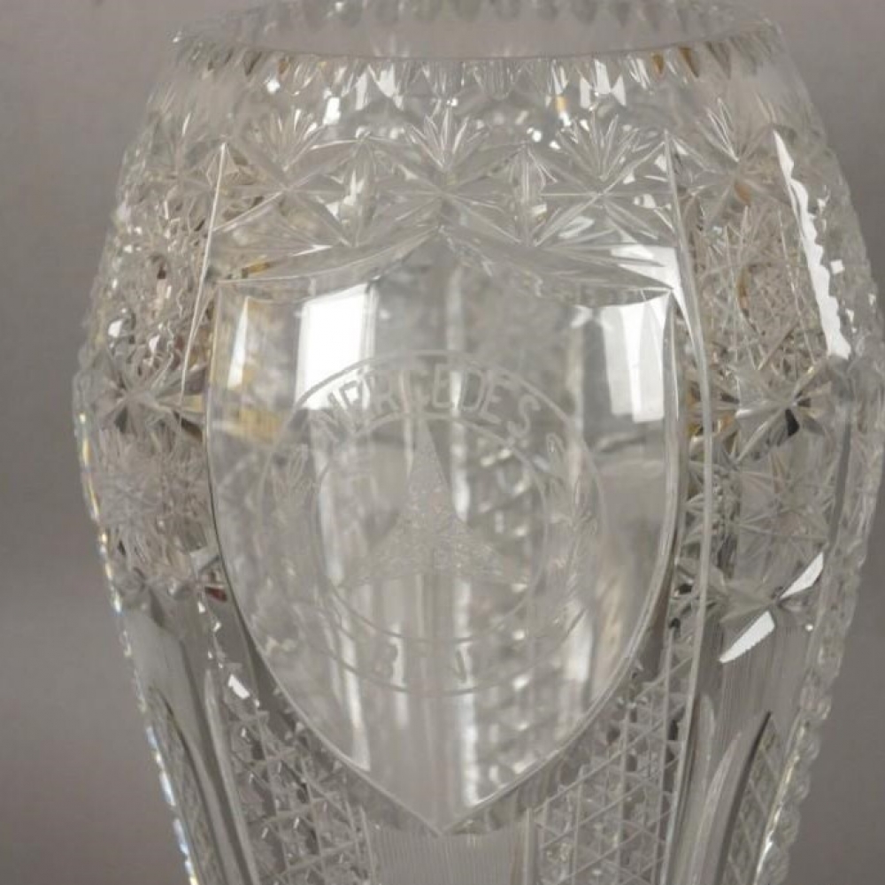Jarrón de cristal con estrella de Mercedes Benz, 1930 - 1940