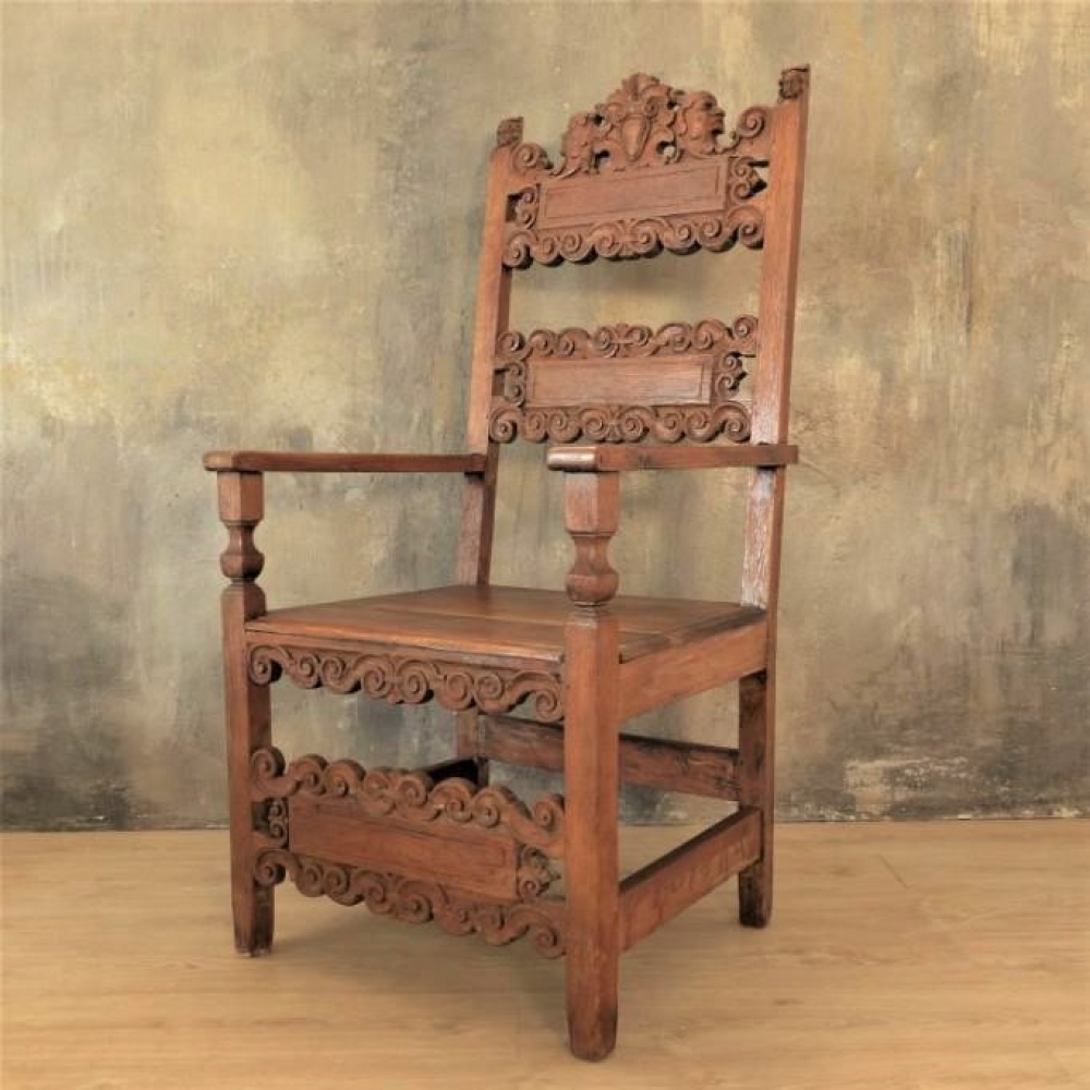 Silla tallada historicista, 1850 - 1880