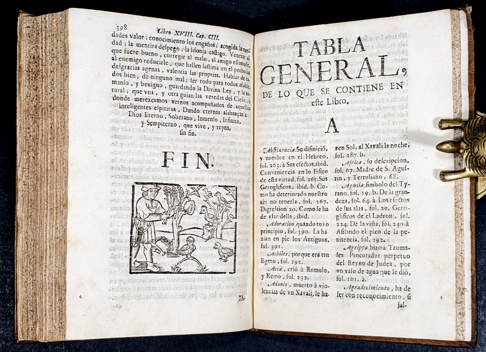 Año 1696 Unicornio. Libro de emblemas castellano. Andrés Ferrer de Valdecerebro, \"Govierno general, moral y politico, hallado en las fieras y animales sylvestres\", 1696