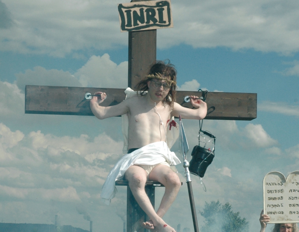 Christoph Schlingensief, fotografía digital contemporánea, crucifixión, 2007