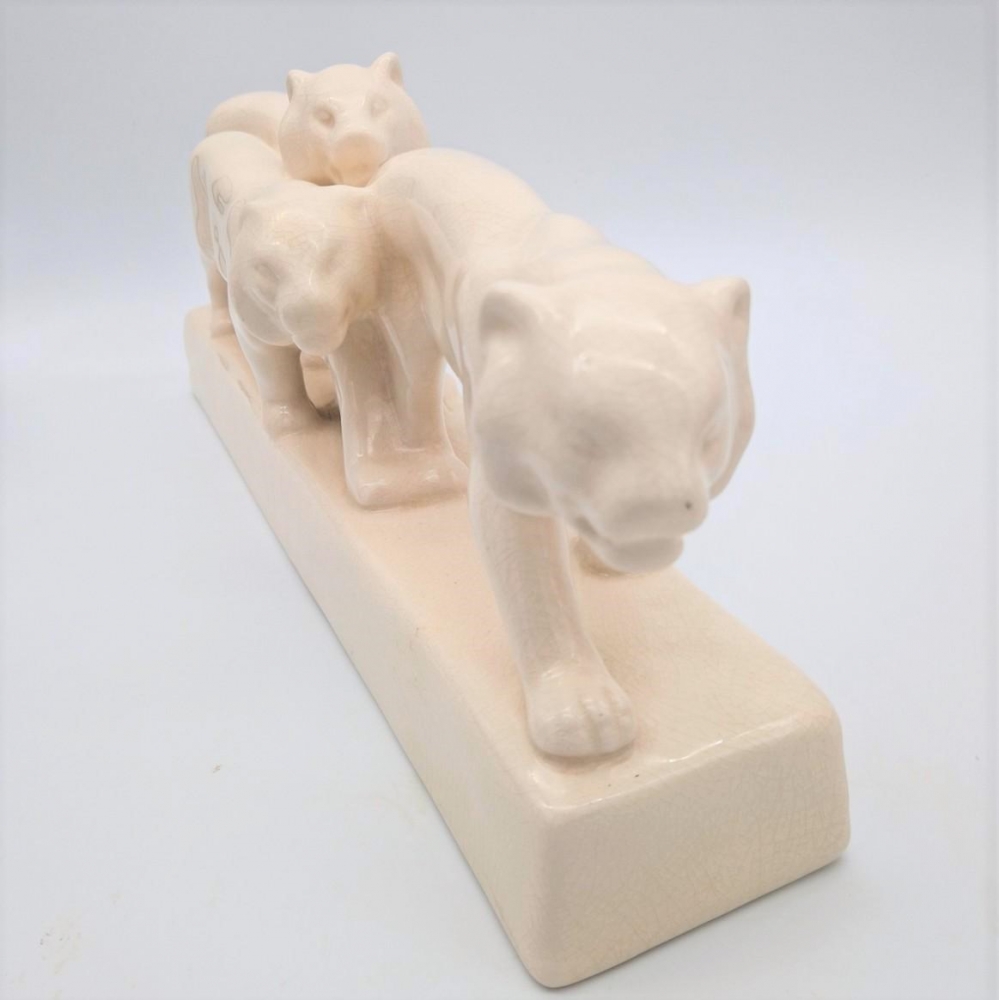 Figura belga art déco de Emaux de Louviere, 1930 - 1935
