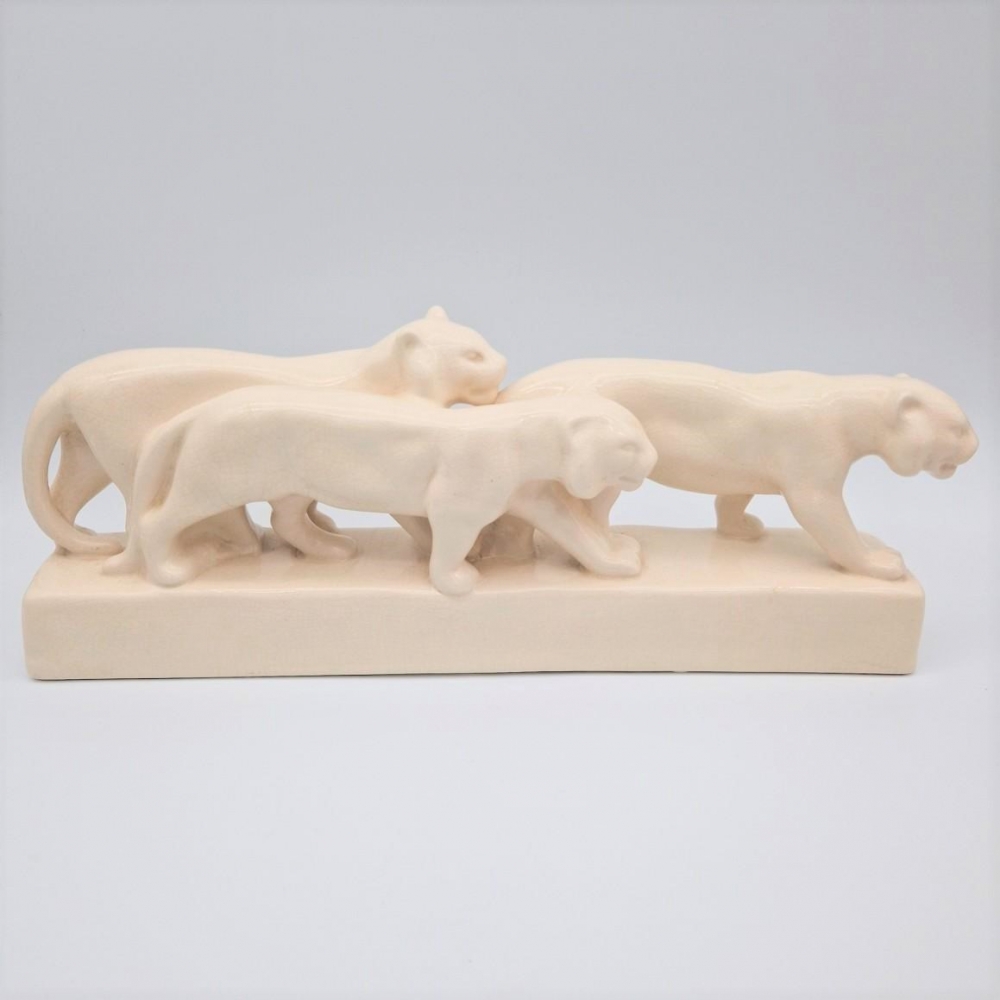 Figura belga art déco de Emaux de Louviere, 1930 - 1935