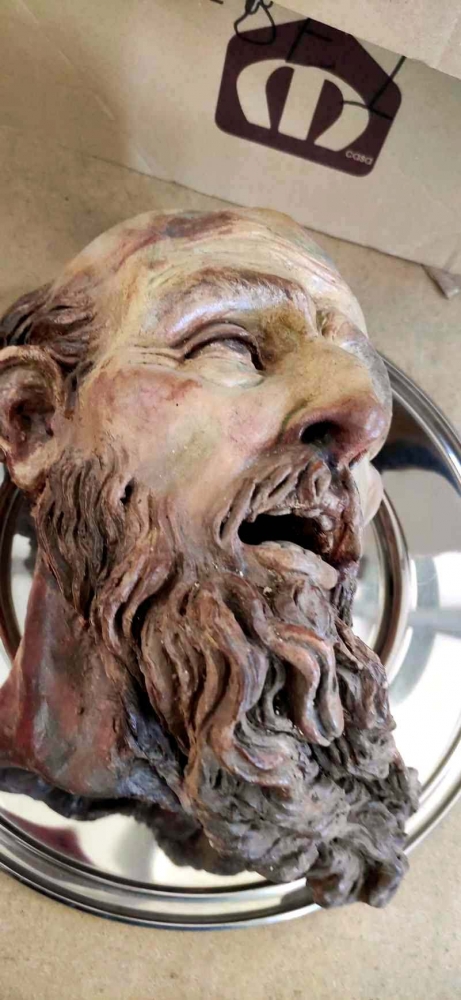 Francis Arrendo, escultura religiosa, San Juan Bautista, 2019