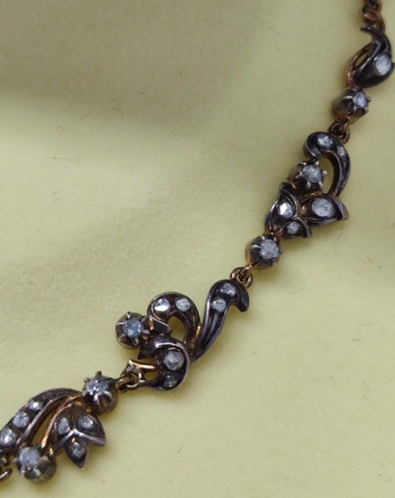 Collar de plata, oro de 18K y diamantes