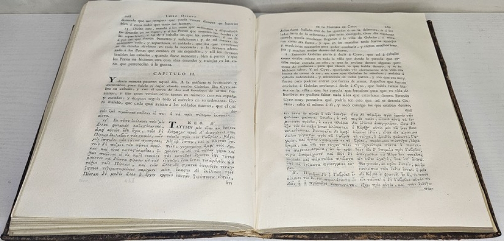 Las Obras de Xenofonte Ateniense, trasladadas de griego en castellano por Diego Gracián, segúnda edición a la que se ha añadido el texto en griego y corregido el texto castellano, 2 tomos, Madrid, 1781