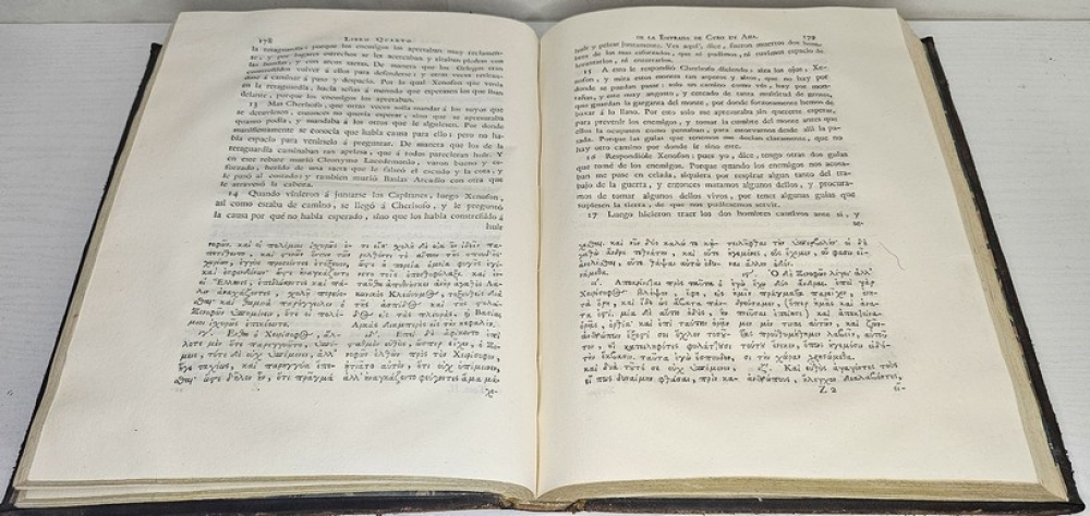 Las Obras de Xenofonte Ateniense, trasladadas de griego en castellano por Diego Gracián, segúnda edición a la que se ha añadido el texto en griego y corregido el texto castellano, 2 tomos, Madrid, 1781