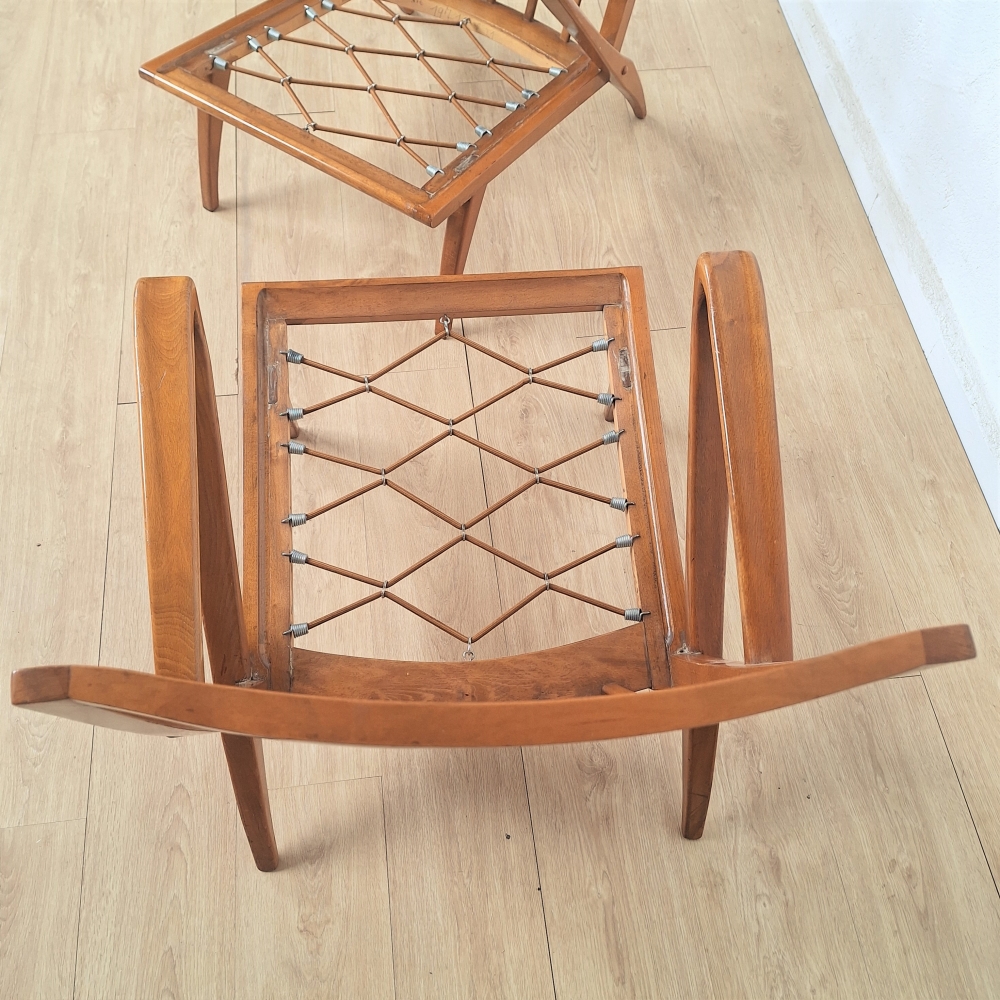 Dos sillones de madera curvada de 1940, fabricado por Guglielmo Ulrich para C.W.K. Möbel