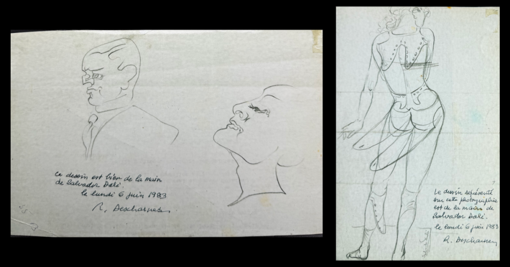Salvador Dalí, Étude d’une figure de mode pour The American Weekly, 1935, lápiz sobre papel